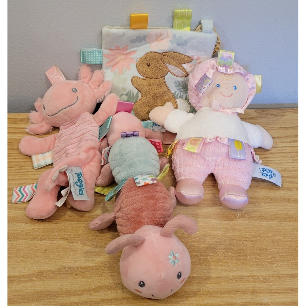 Taggies Mary Meyer Toy Lot Camilla Caterpillar Lizzy Axolotl Doll Bunny Squeeks